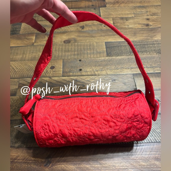 Anthropologie Red Quilted Shoulder Bag - Picture 2 of 9